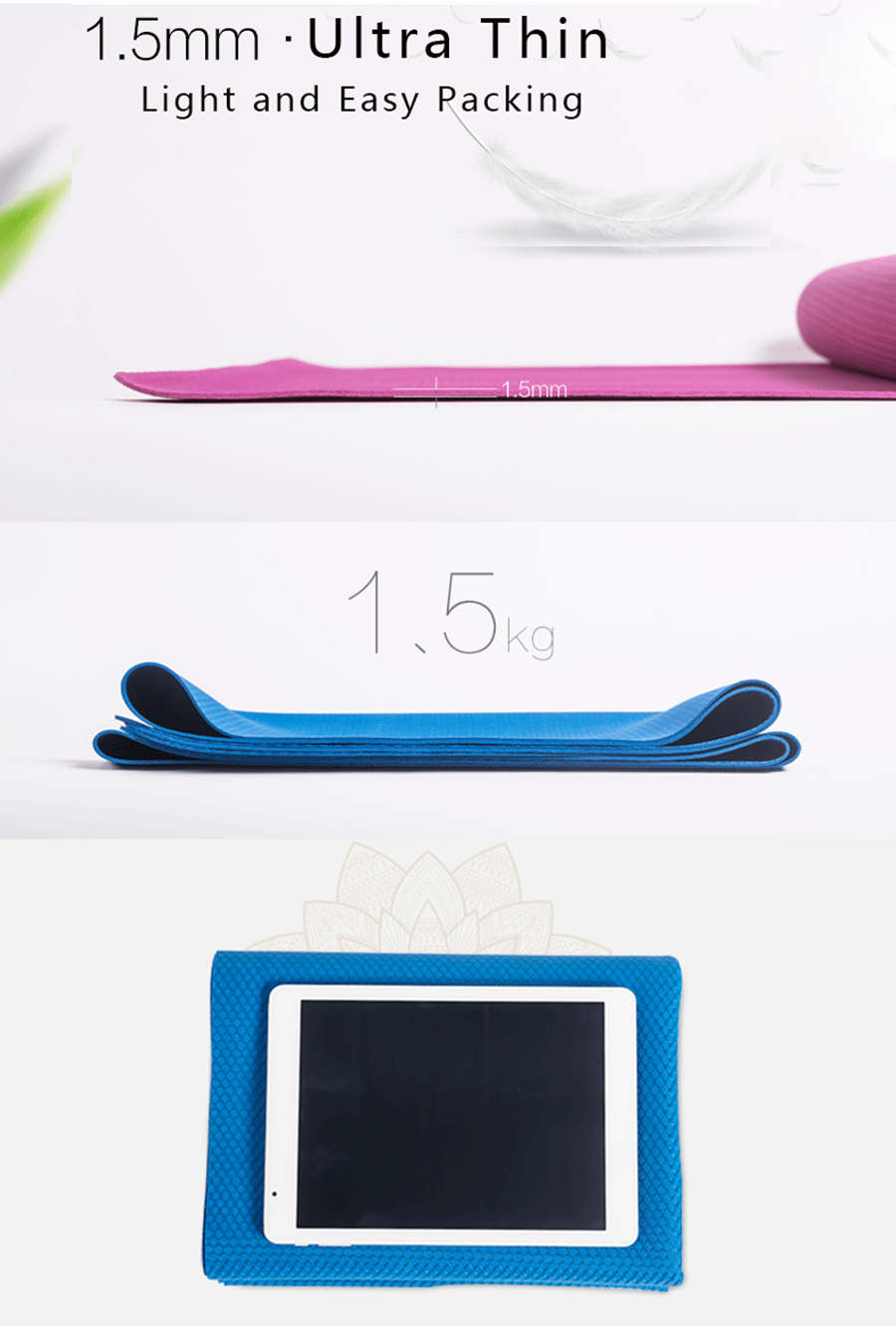 Best Thin Natural Rubber Foldable Travel Yoga Mat Buy foldable yoga