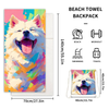 Foldable Beach Towel with Storage Bag 2-In-1 Towel