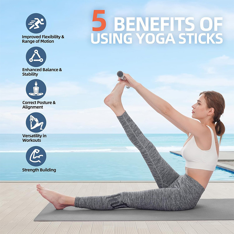 Unique Design Auxiliary yoga training stick Fitness Bar Yoga Equipment Practice Yoga Stick 