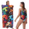 Foldable Beach Towel with Storage Bag 2-In-1 Towel