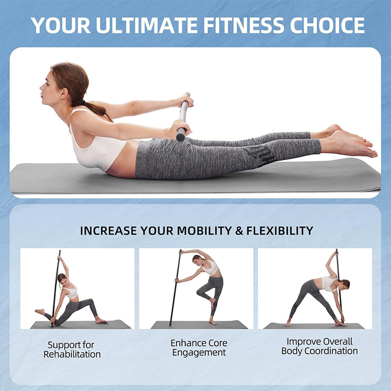 Unique Design Auxiliary yoga training stick Fitness Bar Yoga Equipment Practice Yoga Stick 