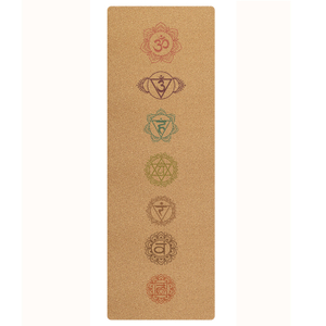 Custom print logo yoga mat anti slip cork rubber yoga mat 