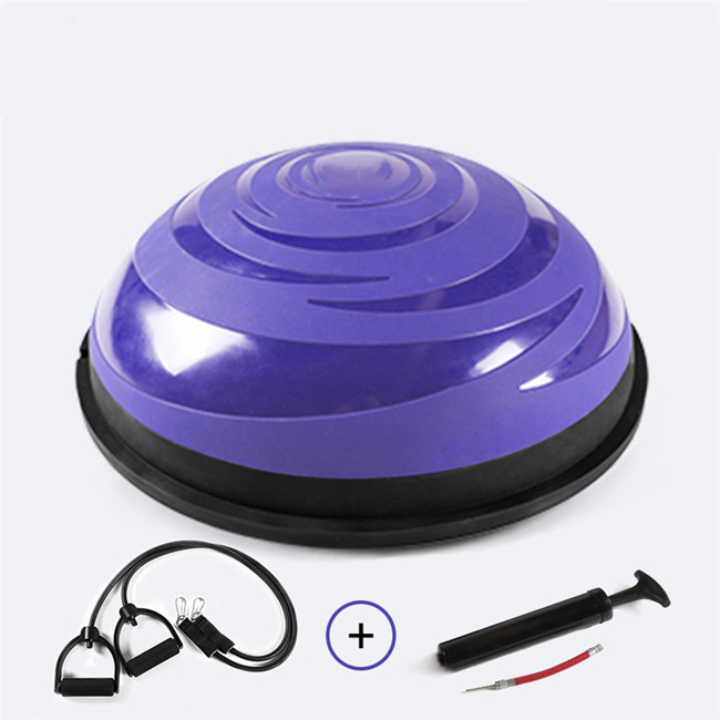 Stability Fitness Gym Yoga Pilates Half Balance Ball with Resistance Bands and Air Pump