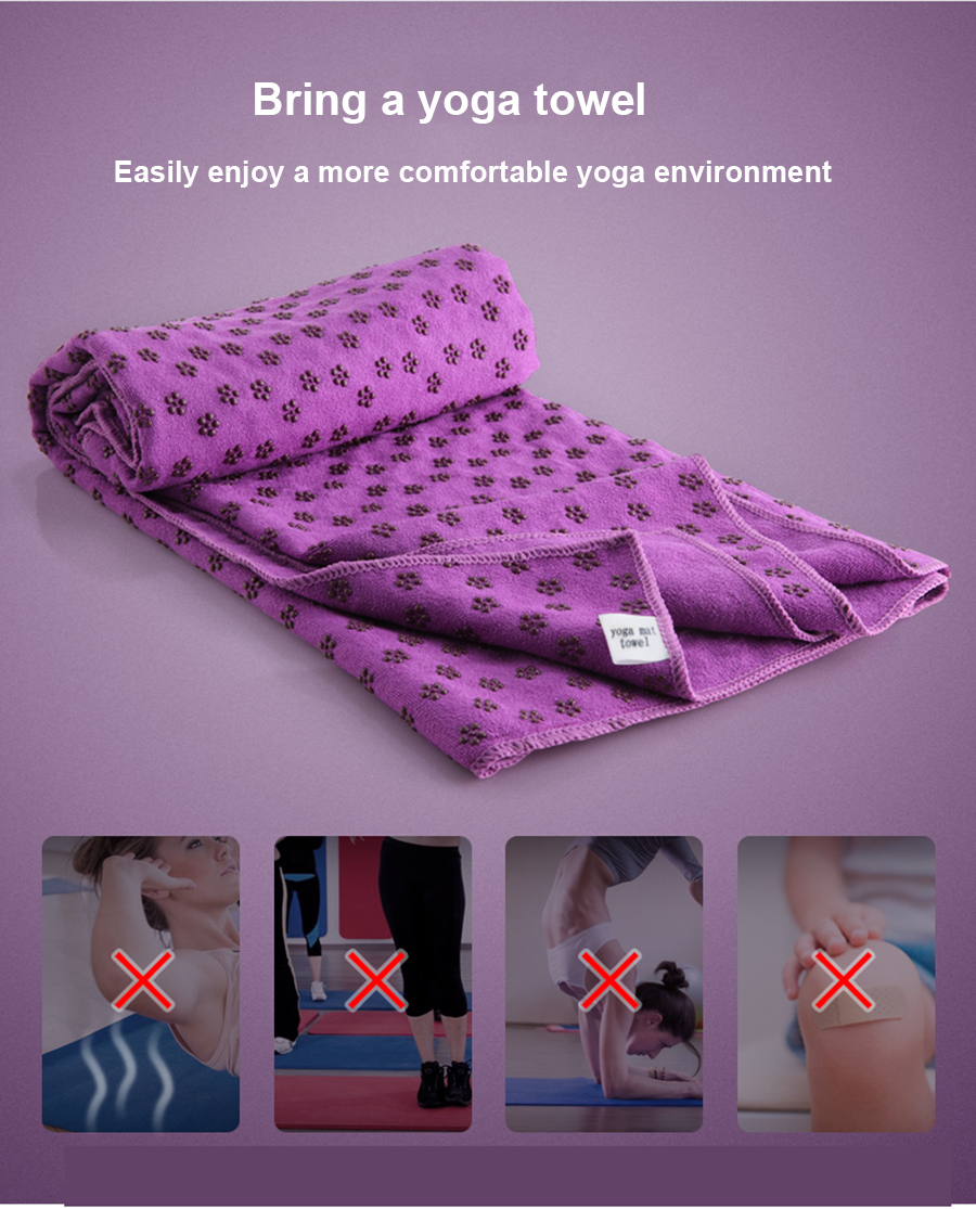 Custom Hot Yoga Mat Towel Texture 100 Absorbent Odorless Microfiber for Hot Yoga and Pilates
