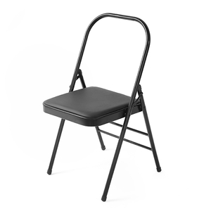 Yoga Backless Standard Prop Practice Asana Activity Yoga Chair Auxiliary Tool Steel Pipe Padded Foldable Yoga Chair