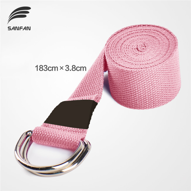  Sport Durable Stretch Strap D-Ring Belts Gym Waist Leg Fitness Training Adjustable Yoga Strap 100% Cotton