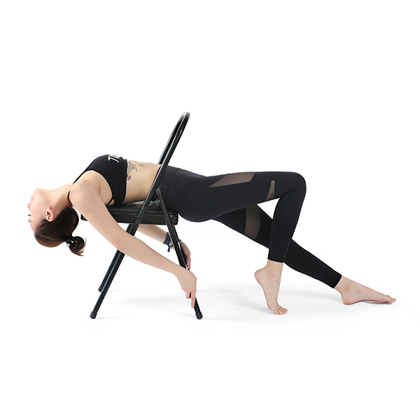 Yoga Backless Standard Prop Practice Asana Activity Yoga Chair Auxiliary Tool Steel Pipe Padded Foldable Yoga Chair