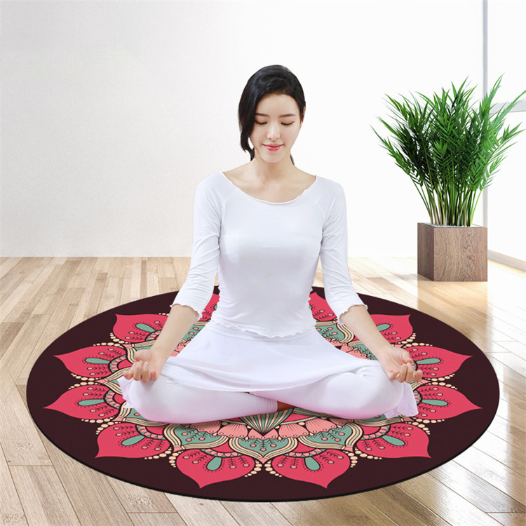 Custom Printed Round Meditation Yoga Mat -- Low Price