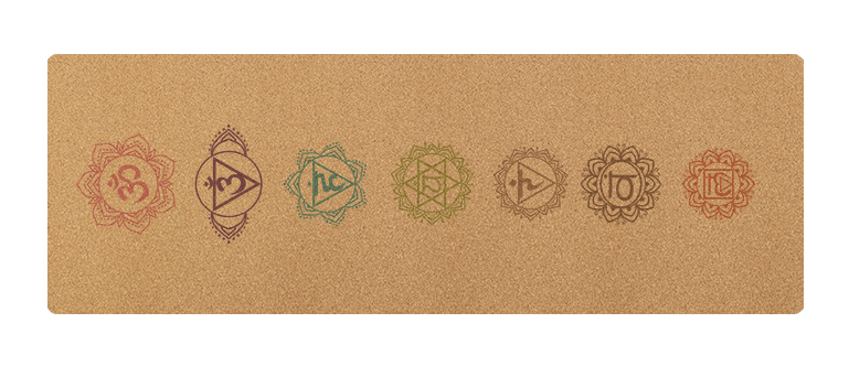 cork yoga mat with chakra